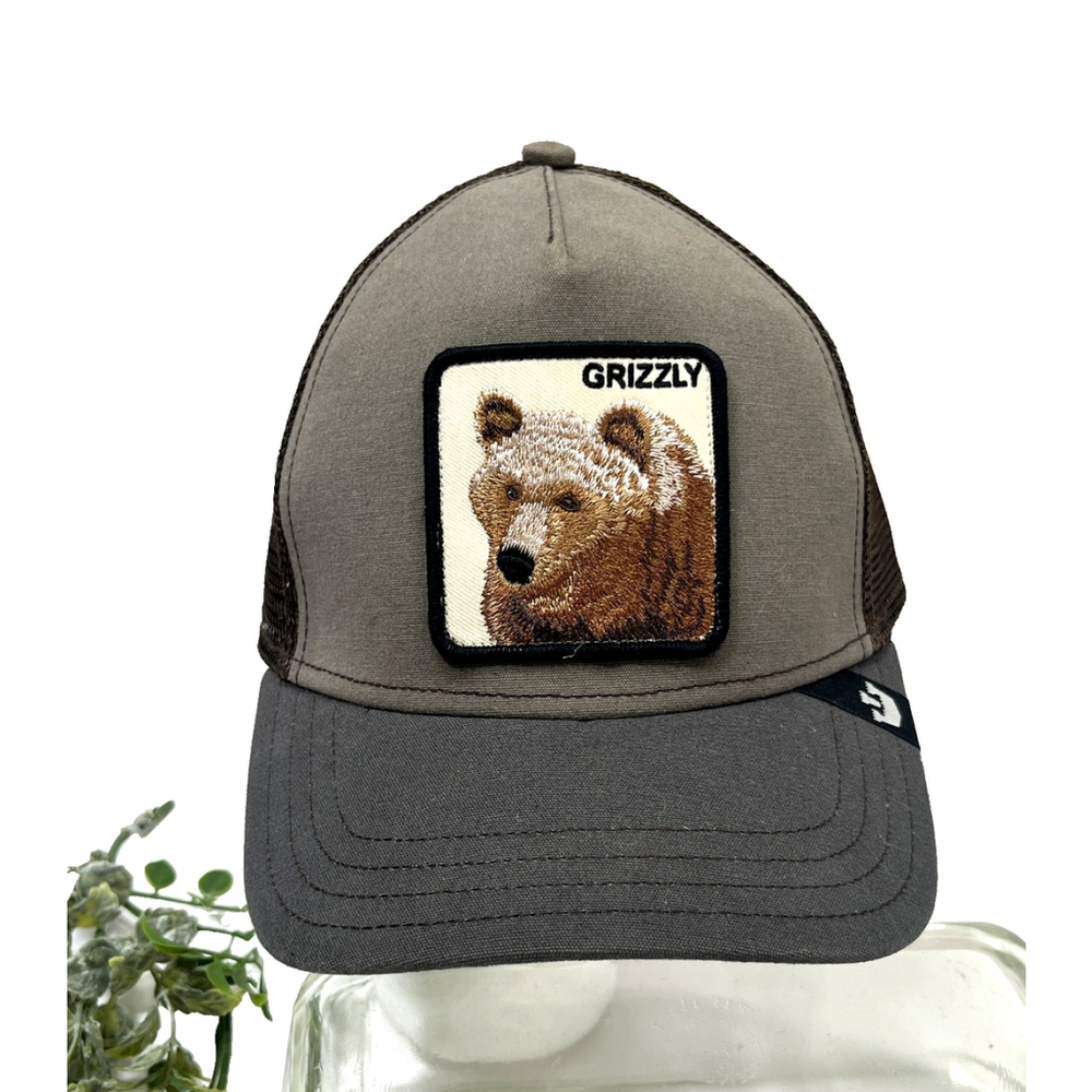 Goorin Bros Grizzly Bear Patch Animal Farm Hat Snap Back Trucker Mens One Size